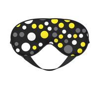 Máscaras para los ojos, máscara para dormir ajustable, cubierta para los ojos, cubierta para sombra para dormir, trabajo por turnos,Amarillo Blanco Lunares Negros