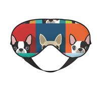 Máscaras para los ojos, máscara para dormir ajustable, cubierta para los ojos, cubierta para sombra para dormir, trabajo por turnos,Estampado colorido de Boston Terrier