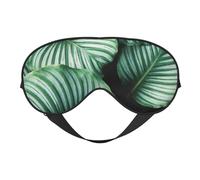 Máscaras para los ojos, máscara para dormir ajustable, cubierta para los ojos, cubierta para sombra para dormir, trabajo por turnos,Hojas de plantas tropicales verdes impresas