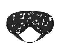 Máscaras para los ojos, máscara para dormir ajustable, cubierta para los ojos, cubierta para sombra para dormir, trabajo por turnos,Señales de notas musicales negras