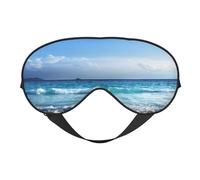 Máscaras para los ojos, máscara para dormir ajustable, cubierta para los ojos, cubierta para sombra para dormir, trabajo por turnos,Olas Del Océano Playa De La Isla De Seychelles Al Atardecer