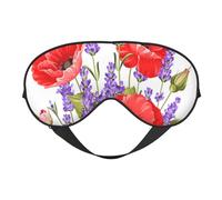 Máscaras para los ojos, máscara para dormir ajustable, cubierta para los ojos, cubierta para sombra para dormir, trabajo por turnos,Manojo de lavanda y amapola
