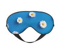Máscaras para los ojos, máscara para dormir ajustable, cubierta para los ojos, cubierta para sombra para dormir, trabajo por turnos,Margarita blanca estampada.
