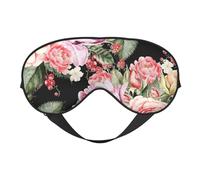 Máscaras para los ojos, máscara para dormir ajustable, cubierta para los ojos, cubierta para sombra para dormir, trabajo por turnos,Impresión de rosas y flores de peonía