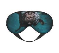 Máscaras para los ojos, máscara para dormir ajustable, cubierta para los ojos, cubierta para sombra para dormir, trabajo por turnos,Perro Labrador Retriever Negro Nadando
