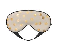 Máscaras para los ojos, máscara para dormir ajustable, cubierta para los ojos, cubierta para sombra para dormir, trabajo por turnos,Lunares con purpurina beige y dorada.