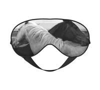 Máscaras para los ojos, máscara para dormir ajustable, cubierta para los ojos, cubierta para sombra para dormir, trabajo por turnos,Caballo blanco y caballo negro impreso
