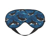 Máscaras para los ojos, máscara para dormir ajustable, cubierta para los ojos, cubierta para sombra para dormir, trabajo por turnos,Orcas del océano