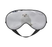 Máscaras para los ojos, máscara para dormir ajustable, cubierta para los ojos, cubierta para sombra para dormir, trabajo por turnos,Búho de las nieves