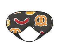 Máscaras para los ojos, máscara para dormir ajustable, cubierta para los ojos, cubierta para sombra para dormir, trabajo por turnos,Pretzel y cerveza