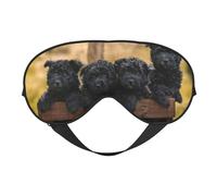 Máscaras para los ojos, máscara para dormir ajustable, cubierta para los ojos, cubierta para sombra para dormir, trabajo por turnos,Familia Affenpinscher Cachorros Perros Negros Mono