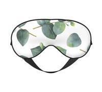 Máscaras para los ojos, máscara para dormir ajustable, cubierta para los ojos, cubierta para sombra para dormir, trabajo por turnos,Hojas Verdes Blancas