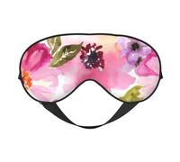 Máscaras para los ojos, máscara para dormir ajustable, cubierta para los ojos, cubierta para sombra para dormir, trabajo por turnos,Acuarela Flores Rosa Fucsia