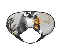 Máscaras para los ojos, máscara para dormir ajustable, cubierta para los ojos, cubierta para sombra para dormir, trabajo por turnos,Patrón de flores de lémur de animales
