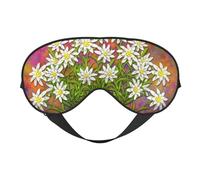 Máscaras para los ojos, máscara para dormir ajustable, cubierta para los ojos, cubierta para sombra para dormir, trabajo por turnos,Flores de Edelweiss suizas