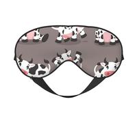 Máscaras para los ojos, máscara para dormir ajustable, cubierta para los ojos, cubierta para sombra para dormir, trabajo por turnos,Vaca linda de la historieta impresa