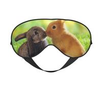Máscaras para los ojos, máscara para dormir ajustable, cubierta para los ojos, cubierta para sombra para dormir, trabajo por turnos,Conejo Amor Impreso