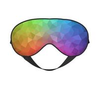 Máscaras para los ojos, máscara para dormir ajustable, cubierta para los ojos, cubierta para sombra para dormir, trabajo por turnos,Poligonal multicolor que consiste en triángulos arco iris