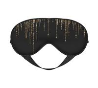 Máscaras para los ojos, máscara para dormir ajustable, cubierta para los ojos, cubierta para sombra para dormir, trabajo por turnos,Flecos de brillo brillante de oro negro