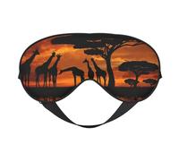 Máscaras para los ojos, máscara para dormir ajustable, cubierta para los ojos, cubierta para sombra para dormir, trabajo por turnos,Jirafa bajo el árbol en África impresa