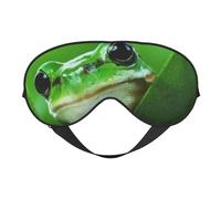 Máscaras para los ojos, máscara para dormir ajustable, cubierta para los ojos, cubierta para sombra para dormir, trabajo por turnos,Rana verde