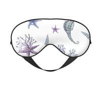 Máscaras para los ojos, máscara para dormir ajustable, cubierta para los ojos, cubierta para sombra para dormir, trabajo por turnos,Caballito De Mar Coral Estrella De Mar Sea Verano