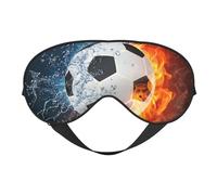 Máscaras para los ojos, máscara para dormir ajustable, cubierta para los ojos, cubierta para sombra para dormir, trabajo por turnos,Balón de fútbol en fuego y agua