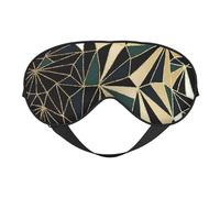 Máscaras para los ojos, máscara para dormir ajustable, cubierta para los ojos, cubierta para sombra para dormir, trabajo por turnos,Nuevo patrón geométrico Art Déco verde esmeralda y dorado