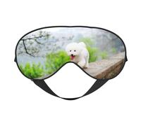 Máscaras para los ojos, máscara para dormir ajustable, cubierta para los ojos, cubierta para sombra para dormir, trabajo por turnos,Parque Bichón Frisé Mascotas Perros Perros Bichón Frisé