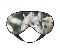 Máscaras para los ojos, máscara para dormir ajustable, cubierta para los ojos, cubierta para sombra para dormir, trabajo por turnos,Hermosas flores blancas de Frangipani Wake Plumeria