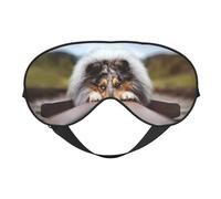 Máscaras para los ojos, máscara para dormir ajustable, cubierta para los ojos, cubierta para sombra para dormir, trabajo por turnos,Rough Collie Bokeh Ferrocarril Perros Mascotas Áspero