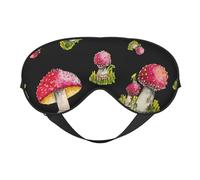 Máscaras para los ojos, máscara para dormir ajustable, cubierta para los ojos, cubierta para sombra para dormir, trabajo por turnos,Patrón de agárico de mosca roja