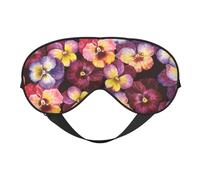 Máscaras para los ojos, máscara para dormir ajustable, cubierta para los ojos, cubierta para sombra para dormir, trabajo por turnos,Flores de pensamiento de acuarela