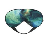 Máscaras para los ojos, máscara para dormir ajustable, cubierta para los ojos, cubierta para sombra para dormir, trabajo por turnos,Abstracto Marmoleado Océano Azul Marino Verde Azulado