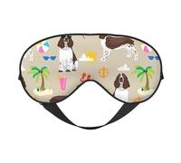 Máscaras para los ojos, máscara para dormir ajustable, cubierta para los ojos, cubierta para sombra para dormir, trabajo por turnos,Springer Spaniel Playa Verano Tropical Vacaciones