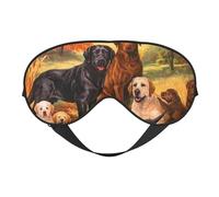 Máscaras para los ojos, máscara para dormir ajustable, cubierta para los ojos, cubierta para sombra para dormir, trabajo por turnos,Otoño Labrador Lab Golden Retriever Perro Agradeciendo