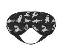 Máscaras para los ojos, máscara para dormir ajustable, cubierta para los ojos, cubierta para sombra para dormir, trabajo por turnos,Pez Tiburón Negro