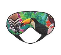 Máscaras para los ojos, máscara para dormir ajustable, cubierta para los ojos, cubierta para sombra para dormir, trabajo por turnos,Estampado de hojas de plantas y pájaros tropicales