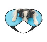 Máscaras para los ojos, máscara para dormir ajustable, cubierta para los ojos, cubierta para sombra para dormir, trabajo por turnos,Perro Cachorro Gracioso Border Collie Sobre Fondo Azul