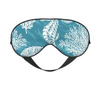 Máscaras para los ojos, máscara para dormir ajustable, cubierta para los ojos, cubierta para sombra para dormir, trabajo por turnos,Conchas Marinas Caballito De Mar Coral