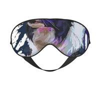 Máscaras para los ojos, máscara para dormir ajustable, cubierta para los ojos, cubierta para sombra para dormir, trabajo por turnos,Pintura Del Perro Del Arte Del Border Collie