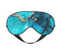 Máscaras para los ojos, máscara para dormir ajustable, cubierta para los ojos, cubierta para sombra para dormir, trabajo por turnos,Remolinos de oro verde azulado abstractos de moda