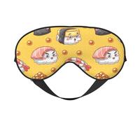 Máscaras para los ojos, máscara para dormir ajustable, cubierta para los ojos, cubierta para sombra para dormir, trabajo por turnos,lindo, divertido, sushi