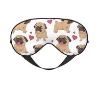 Máscaras para los ojos, máscara para dormir ajustable, cubierta para los ojos, cubierta para sombra para dormir, trabajo por turnos,Cachorros Pugs divertidos dibujos animados