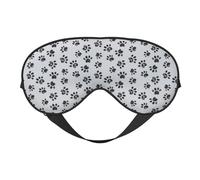 Máscaras para los ojos, máscara para dormir ajustable, cubierta para los ojos, cubierta para sombra para dormir, trabajo por turnos,Impresión de patas negras sobre gris