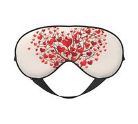 Máscaras para los ojos, máscara para dormir ajustable, cubierta para los ojos, cubierta para sombra para dormir, trabajo por turnos,Impresión de árboles en forma de corazón