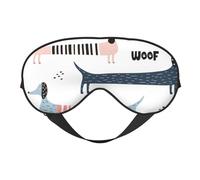 Máscaras para los ojos, máscara para dormir ajustable, cubierta para los ojos, cubierta para sombra para dormir, trabajo por turnos,Lindo perro salchicha azul marino