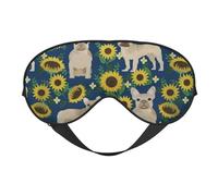 Máscaras para los ojos, máscara para dormir ajustable, cubierta para los ojos, cubierta para sombra para dormir, trabajo por turnos,Girasoles Bulldog Francés
