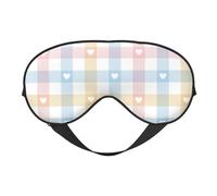 Máscaras para los ojos, máscara para dormir ajustable, cubierta para los ojos, cubierta para sombra para dormir, trabajo por turnos,Corazones En Pastel Azul Rosa
