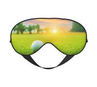 Máscaras para los ojos, máscara para dormir ajustable, cubierta para los ojos, cubierta para sombra para dormir, trabajo por turnos,Atardecer de pelota de golf verde impreso